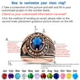 thumbnail image 3 of Fully Personalized Class Rings Custom Rings Class Rings for Women Birthstone Rings 925 Sterling Silver Rings Gold Plated Class Rings Class Rings for Women High School Size 5-15, 3 of 10
