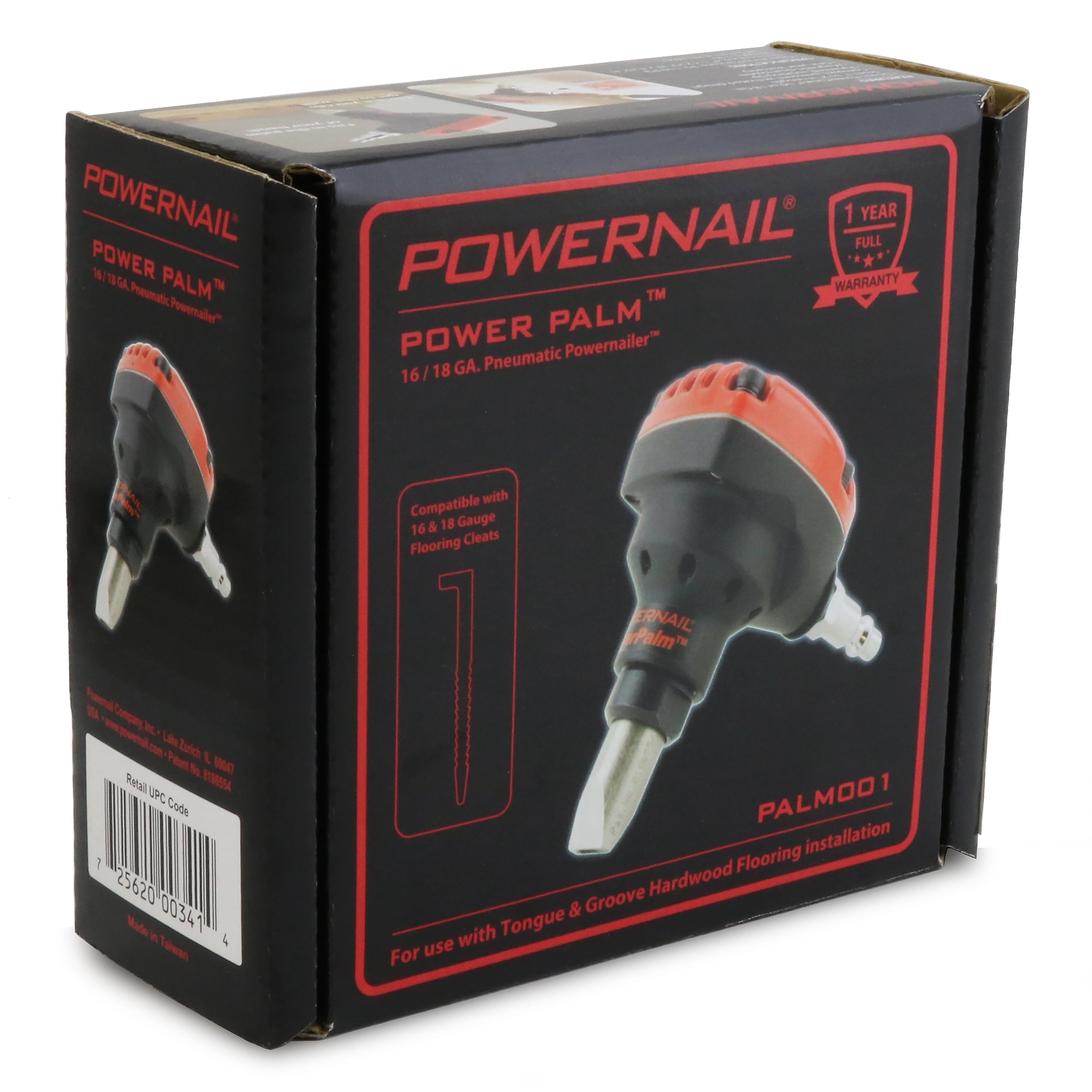 Powernail PALM001 Pneumatic PowerPalm 16-Gauge/18-Gauge Cleat Flooring Nailer (Compatible with both L-Cleats & T-Cleats)