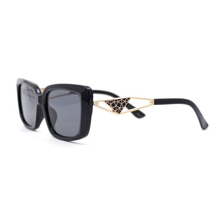 Chic Black and Gold Women\'s Sunglasses Womens Chic Oversize Double Rim Rectangle Butterfly  main image 4