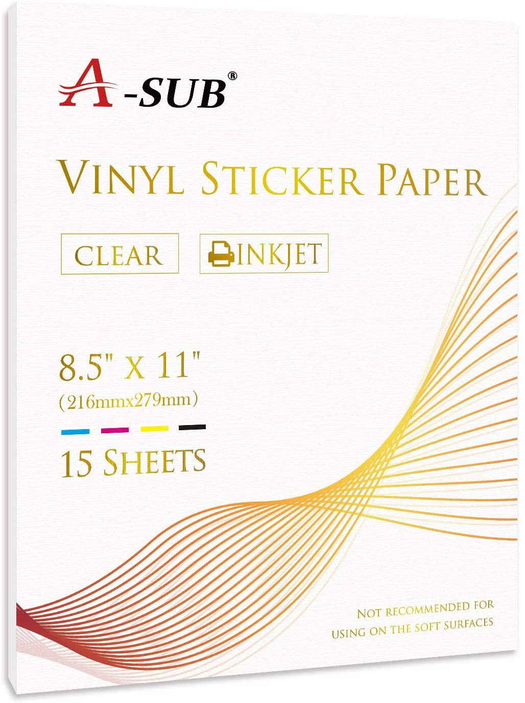 15 Sheets Printable Vinyl Clear Sticker Paper Inkjet Printer 8.5X11 inch Transparent Label Paper for DIY Stickers, Decals