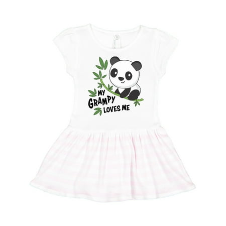 

Inktastic My Grampy Loves Me- cute panda Gift Toddler Girl Dress