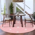 thumbnail image 3 of Round Rugs 8Ft, Watercolor Easter Round Area Rug Washable Indoor Throw Carpet, Cute Rabbits Eggs Cartoon Pink Large Non Slip Circle Rug for Kids Room RV Home Decor Aesthetic, 3 of 8