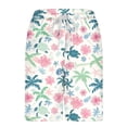thumbnail image 5 of Men's Casual Hawaiian Print Beach Shorts with Drawstring Waist Pockets and Inner Lining, 5 of 6