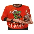 thumbnail image 1 of Chandails de Noël Laids Assortis pour la Famille Manches Longues Col Rond Dinosaure Chandail pour Hommes Femmes Enfants Tenues Rouge Adultes TG, 1 of 5