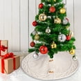 thumbnail image 2 of Hvmvliv 18in Knitted Christmas Tree Skirt Round Boho Xmas Tree Skirts Christmas Tree Base Cover Carpet for Xmas Party Decoration White, 2 of 6