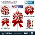 thumbnail image 2 of Red Swirl Candycane Lollipop Glass Christmas Ornament, 2 of 5