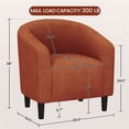 thumbnail image 2 of Yaheetech Corduroy Fabric Accent Barrel Chair for Living Room, Brick Red, 2 of 8