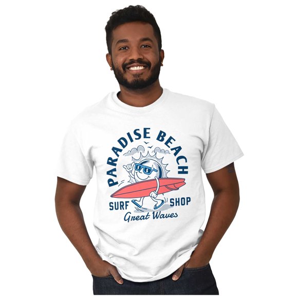 Paradise Beach Great Waves Surf Sun Crew Neck Short Sleeve Graphic Tee Brisco Brands S