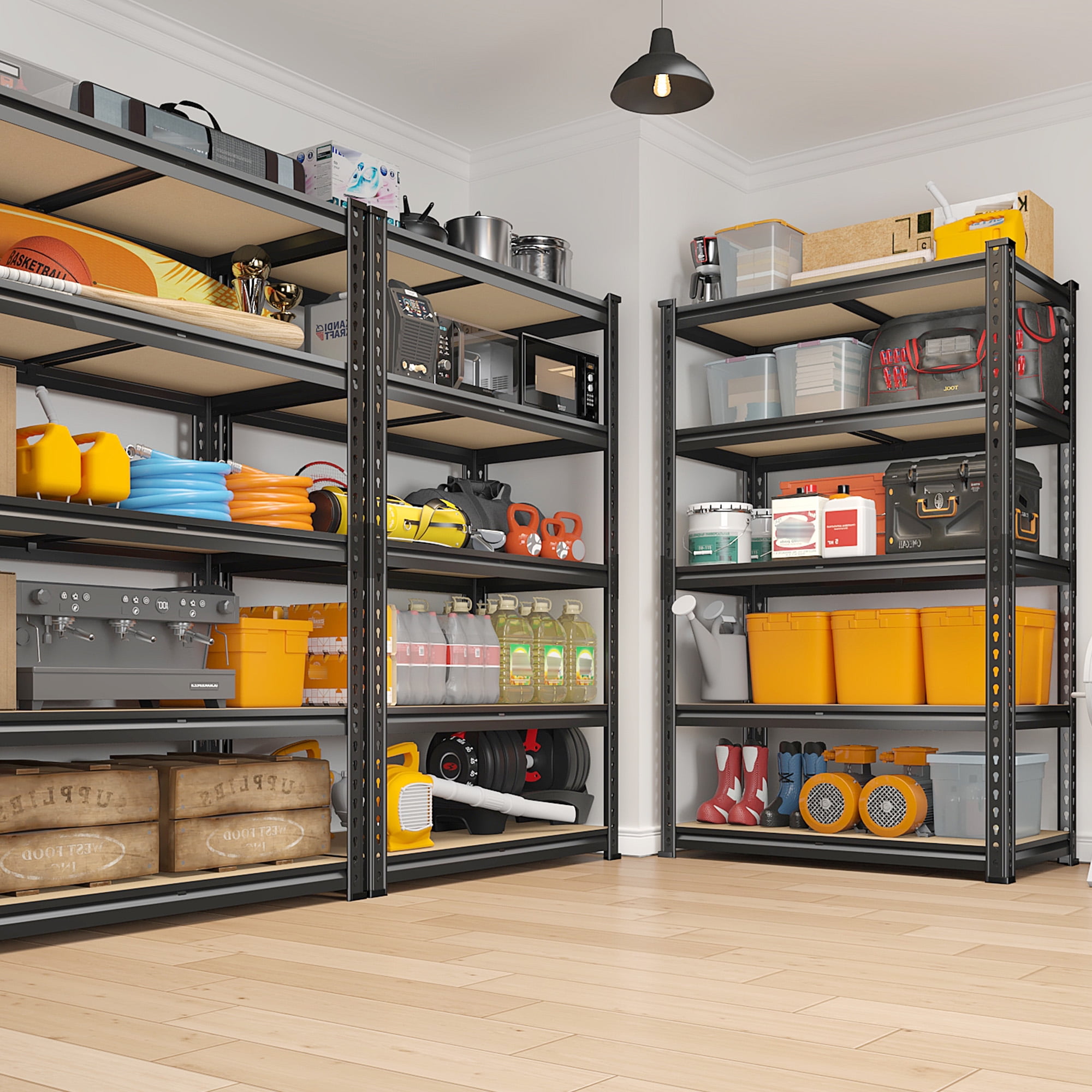 REIBII 2020LBS Storage Shelves 5 Tier Garage Shelving Heavy Duty Adjustable Shelf Units for Warehouse Pantry Closet,35.5"Lx11.9"Wx 72"H