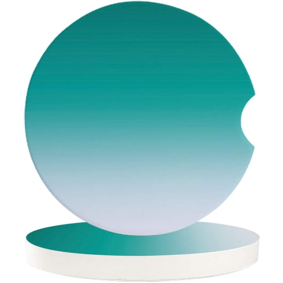 FMSHPON Green Gradient Texture Set of 6 Car Coaster for Drinks, Absorbent Ceramic Stone Coasters Cup Mat with Cork Base for Home Kitchen Room Coffee Table Bar Decor