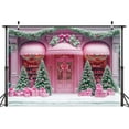thumbnail image 3 of 7x5ft Pink Christmas Backdrop for Photography Backdrop Winter Christmas Shop Store Xmas Tree Snowflake Photo Backdrop Holiday Background Girl Baby Shower Party Decorations Photo Props, 3 of 5