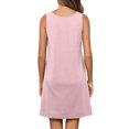 thumbnail image 4 of Lorytime Womens Summer Dresses V Neck Pink Sleeveless Spaghetti Strap Dresses Mini Dress Hawaiian Flowy Sundress Knee Length Short Dress Solid Beach Dresses Casual Vacation XL, 4 of 9
