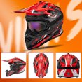 thumbnail image 2 of Oumurs Motocross, Off-Road Dirt Bike Helmet, Open Face, Outdoor Motorcycle BMX MX Helmet, Red, Unisex Adult XL with Goggles, Gloves, Mask, 2 of 11