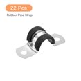 thumbnail image 3 of Unique Bargains 22Pack 9/16' Cable Clamp U Shape Stainless Steel Rubber Cushioned Pipe Strap, 3 of 5