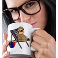 thumbnail image 2 of 3drose, Cute Funny Sloth Sitting in Beach Chair with Beach Ball, 11oz Magic Transforming Mug, 2 of 7