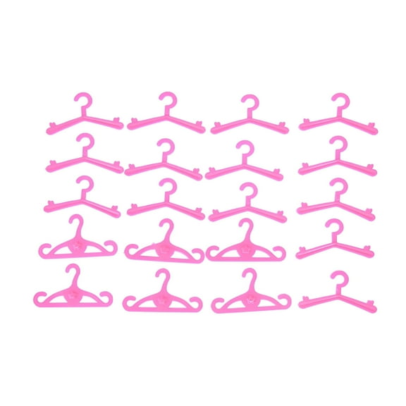 BESTSKY 20 Pieces Set Pink Doll Clothes Hangers,Plastic Doll Accessories