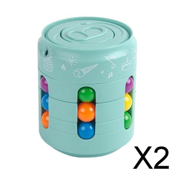 Paquete de 2 a 6 cubos giratorios de frijol para aliviar el estrés perfke juguete verde 2 piezas