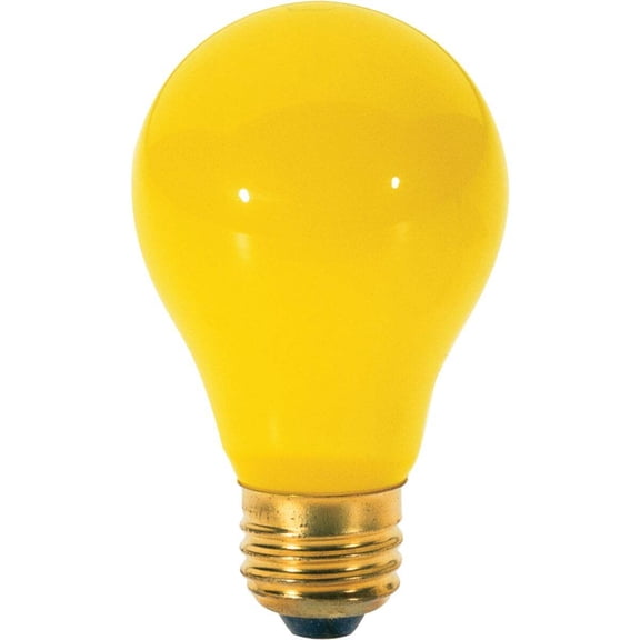 Satco S3938 - 60 watt A19 Incandescent; Yellow; 2000 average rated hours; Medium base; 130 volts; 2/Pack