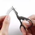 thumbnail image 4 of EXLEAF 3.5"Rounded Tip Stork Scissors,Professional Stainless Steel with Black Titanium Coated,Cuticle Pedicure Beauty Grooming Scissors for Eyebrow,Facial Hair,Dry Skin,Nose Hair, 4 of 9