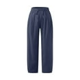 thumbnail image 3 of DYMADE Women Casual Style Cropped Pants Summer Thin Linen Plain Trousers, 3 of 5