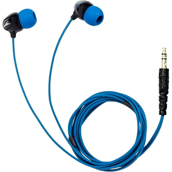 H2O Audio Surge+ Waterproof Headphones - SFX100, Sport Style, 100% Waterproof, Size XL, Black/Blue