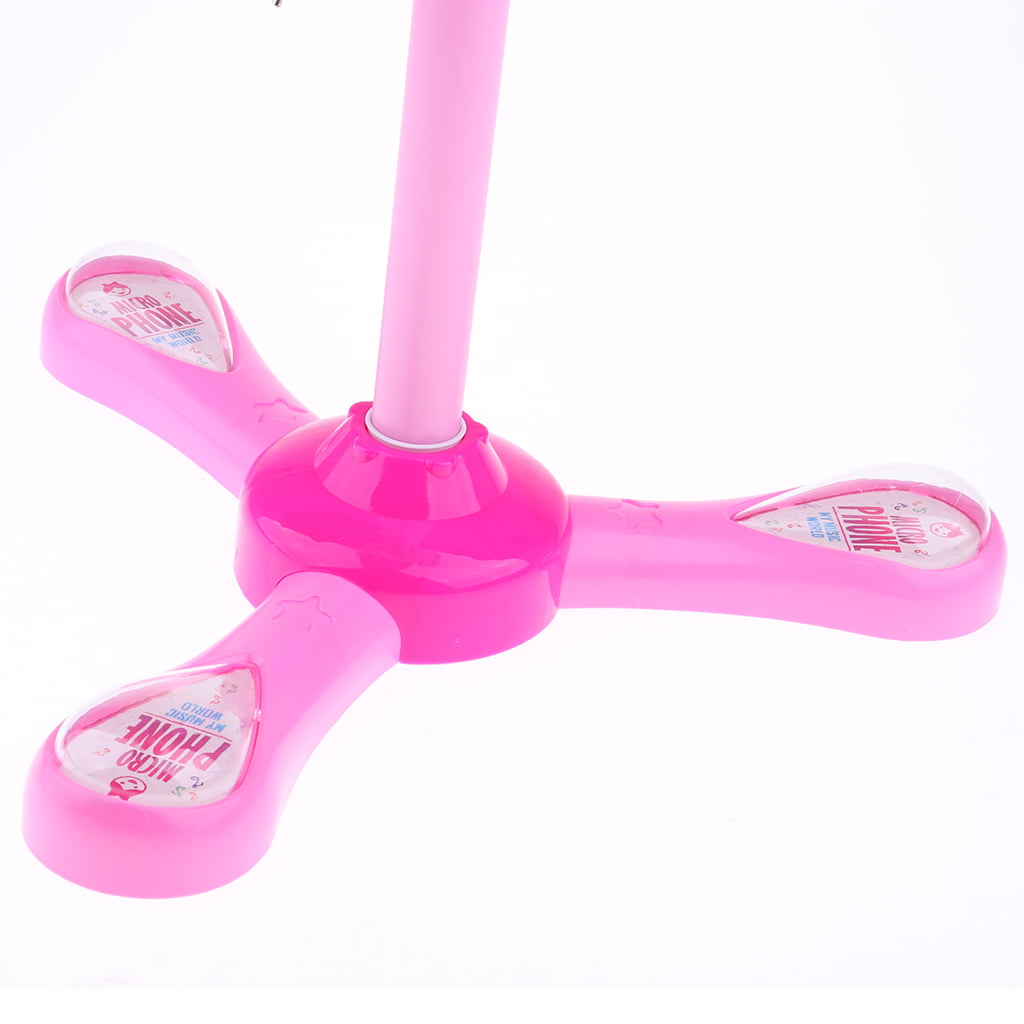 YuHuaFUShi Kids Karaoke Machine Pink Microphone with Adjustable Stand Singing Karaoke Machine for Toddler Girls 