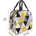 thumbnail image 3 of Portable Lunch Box for White Yellow And Gray Geometric Triangles Insulated Lunch Bag Bento Box Food Container Storage Boxes Waterproof For Adults Unisex Office Camping Trips, 3 of 7