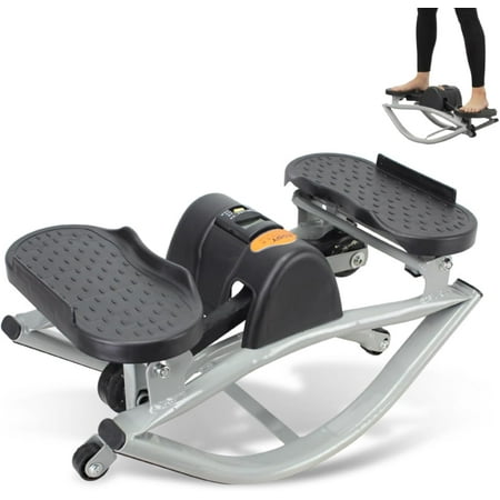 The Rock Stepper, Home U-Shaped Lateral Swing Fitness Stepper, Waist Twister Exercise Machine, Track Time, Reps, Calories with Digital Display, for Legs, Glutes, Abs