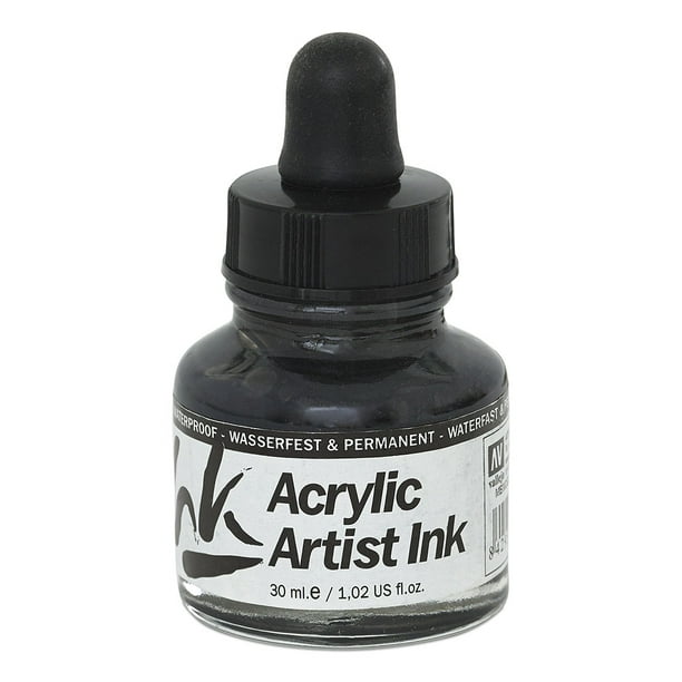 Vallejo Acrylic Artist Ink Black Pearl, 30 ml