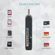 SD Card Reader, 5Gbps 2-in-1 USB C Memory Card Reader for Digital Camera, SD Card Viewer with Slot for SD, SDHC, SDXC, SD, MicroSDHC, SDXC, MMC, RS-MMC, TF Card (Black)