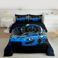 thumbnail image 2 of Manfei Kids Children Sport Car Bedding Comforter Set 2pcs,Geometric Plaid Twin Comforter Sets Microfiber,Car Theme Breathable Bedding Set,Super Cozy Room Decor,Reversible, 2 of 8