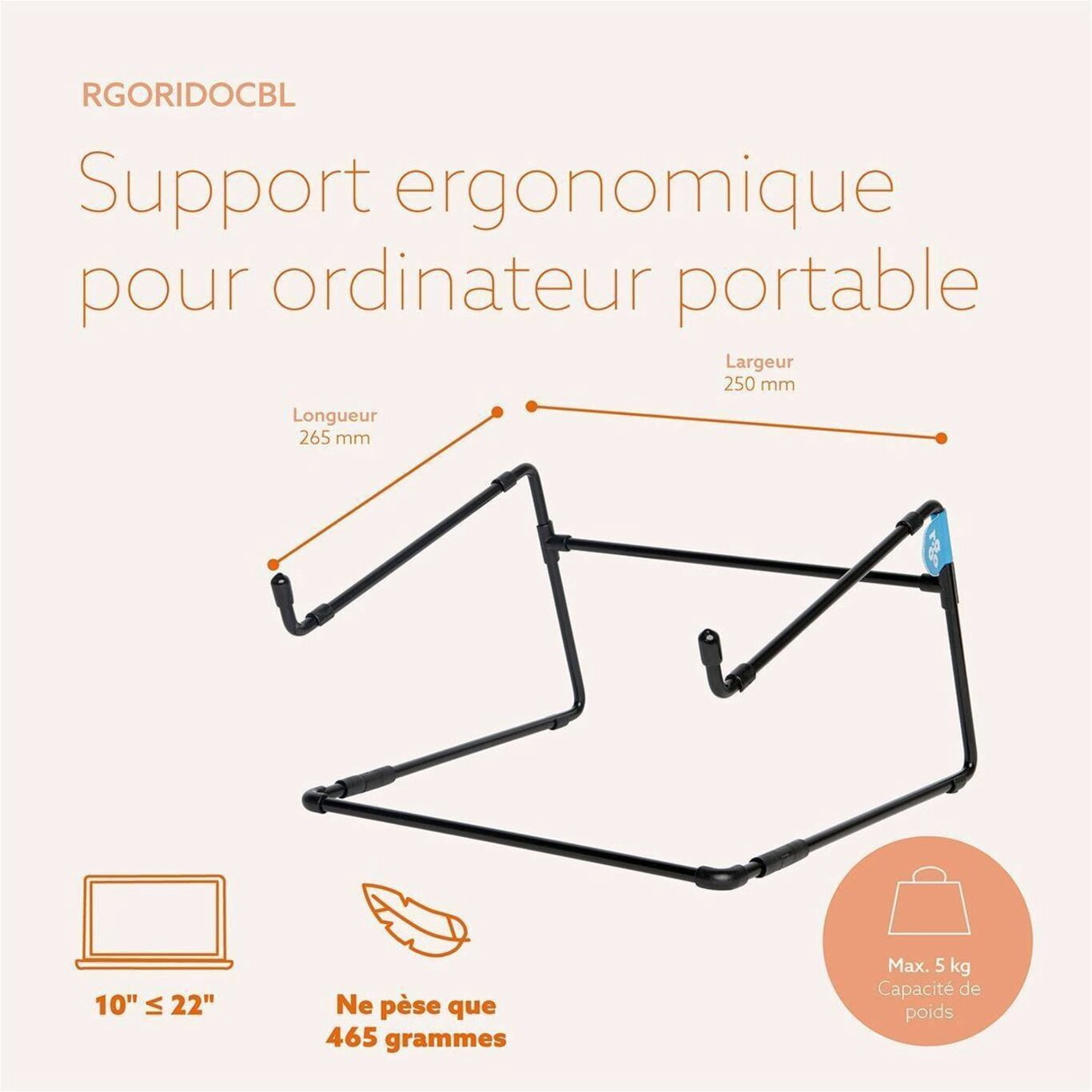 R-Go RGOSC020BL Steel Laptop Stand Black