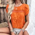 thumbnail image 4 of Spring/summer style casual jacquard short sleeve top, 4 of 10