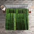 thumbnail image 2 of Ambesonne Green Quilted Coverlet 3 Pcs, Exotic Tree Forest Scenery, King Size, Fern Green, 2 of 2