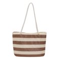 thumbnail image 1 of Bolso de axila para mujer, con tejido a rayas a la moda, con cierre de embrague para mujer marrón Ehuebsd Para Estrenar, 1 of 6