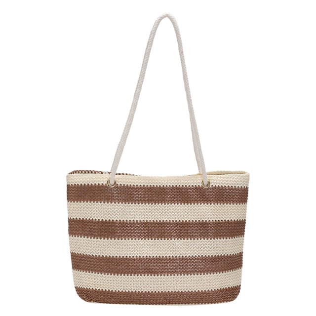 Bolso de axila para mujer, con tejido a rayas a la moda, con cierre de embrague para mujer marrón Ehuebsd Para Estrenar