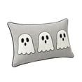 thumbnail image 3 of Halloween Throw Pillow 20"x14" White Ghost Decor Cushion Striped Lumbar Gothic Halloween Decor Pillows for Living Room Couch Sofa Home Decor, 3 of 6