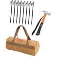thumbnail image 3 of S SERENABLE Heavy Duty Camping Ground Pegs Set with Tool Portable Multipurpose for Snowfields Accessory 8 Flat Head Anchors Storage Bag 25cm, 3 of 9