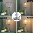 thumbnail image 4 of Acaxin Crystal Table Lamps for Bedroom Nightstand - Touch Bedside Lamps with Two USB Charging Ports Silver, 3 Way Dimmable Small Glam Lamp for Girls, Night Stand Lamp for Living Room, 4 of 7