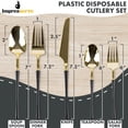 thumbnail image 2 of Impresserve Plastic Disposable Cutlery Set w/ Forks, Knives & Spoons, Infinity Design, Black & Gold, 40 Count, 2 of 5