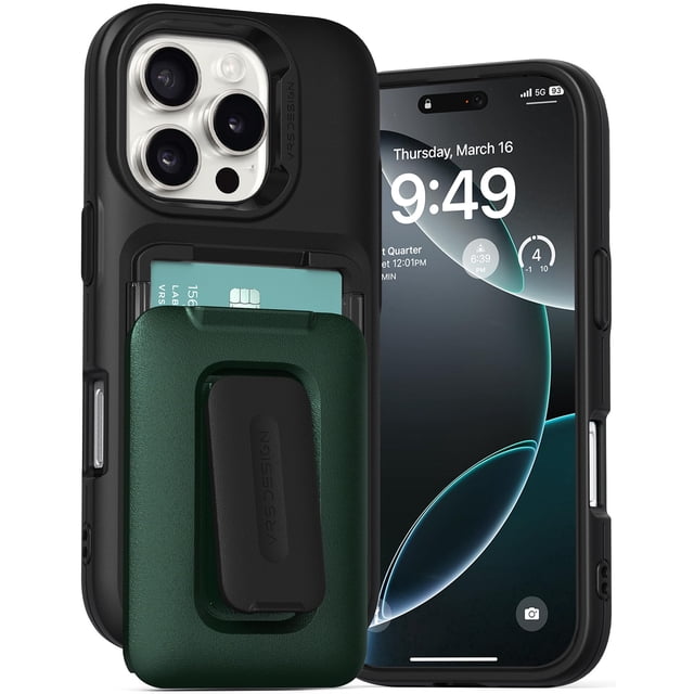 Funda de teléfono VRS DESIGN Orb para iPhone 16 Pro (2024), color verde metalizado