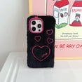 thumbnail image 4 of Nalacover Cute Case for iPhone 14 Pro Max 6.7" - Kawaii Heart Pattern Soft Plush Fluffy Winter Warm Phone Case for iPhone 14 Pro Max, Hybrid Shockproof Non-Slip Anti-Scratches Cover, Black, 4 of 8