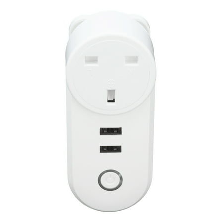 

Smart WiFi Plug Dual USB Plug Smart Outlet Wireless APP Voice Control Timer Socket UK Plug 100‑240V