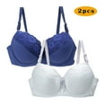 thumbnail image 2 of LLYwey Daisy Bras Women's Seamless Push up Lace Sports Bra Comfortable Breathable Base Tops Underwear Big Girls Size Nylon Longline Bra Style LW-225 White L, 2 of 3