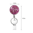 thumbnail image 4 of Sylvtty Nurse Badge Holder Clip Glitter Retractable Fixing Round Pull Name ID Card Reel Clip School Supplies, 4 of 6