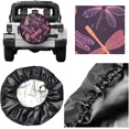 thumbnail image 5 of Housse de Pneu de Rechange Imprimé Libellule Violette Imperméable Universelle Anti-Poussière Protecteur de Roue 14 Pouces 15 Pouces 16 Pouces 17 Pouces, 5 of 5