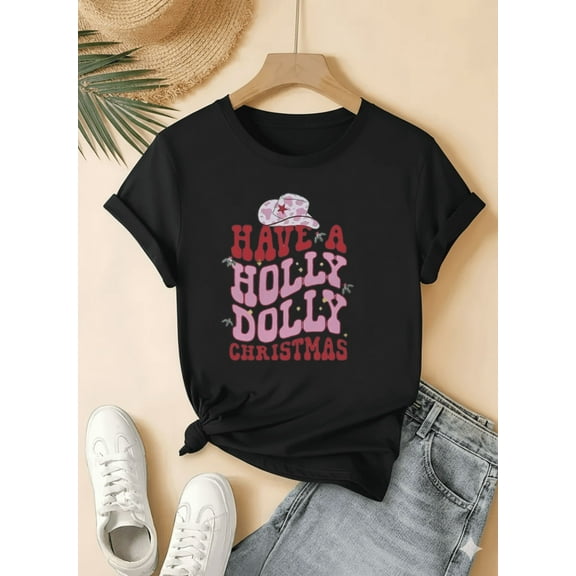 Holly Dolly Festive Holiday Season Country Music Inspired Unisex T-Shirt, up to Size 5XL
