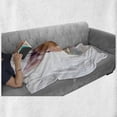thumbnail image 6 of Bunny Soft Flannel Fleece Throw Blanket, Watercolor Illustration of a Rabbit Head Baby Animal Wildlife Themed Artwork, Cozy Plush for Indoor and Outdoor Use, 60" x 80", Pale Brown Lilac, by Ambesonne, 6 of 6