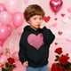 thumbnail image 5 of Sudadera con capucha y estampado de corazón de San Valentín, sudadera de manga larga para niños y niñas, chaqueta para niñas de talla mediana y grande., 5 of 7