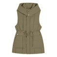 thumbnail image 4 of Winter Jackets for Women Women Longline Quilted Vest With Drawstring Waist Hooded Sleeveless Jacket For Winter Warmth And Style Winter Coats for Women, 4 of 4